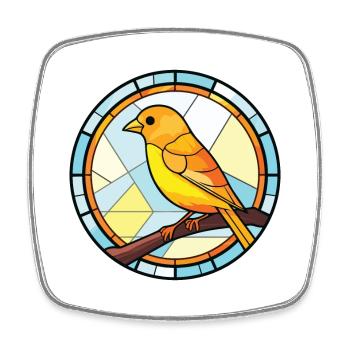 Canary Colorful Watercolor Animal Pet Illustration - Square fridge magnet - white - Front
