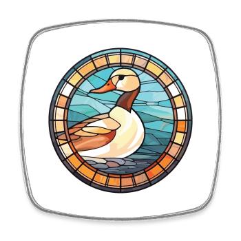 Ente Buntes Aquarell Tier Haustier Illustration - Viereckiger Kühlschrankmagnet - Weiß - Vorne