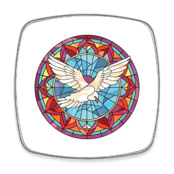 Dove Aquarelle colorée Animal Animal Illustration - Magnet carré - blanc - Devant
