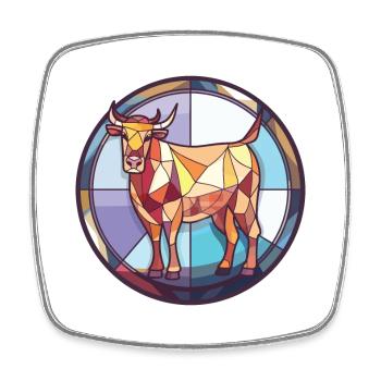 Vache Aquarelle colorée Animal Animal Illustration - Magnet carré - blanc - Devant