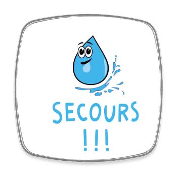 Eau secours - Magnet carré - blanc - Devant