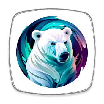 White polar bear - Square fridge magnet - white - Front