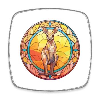 Kangourou Aquarelle colorée Illustration d’animaux - Magnet carré - blanc - Devant