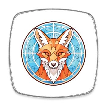 Fuchs Buntes Aquarell Tier Haustier Illustration - Viereckiger Kühlschrankmagnet - Weiß - Vorne