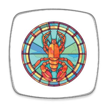 Lobster Colorful Watercolor Animal Illustration - Square fridge magnet - white - Front