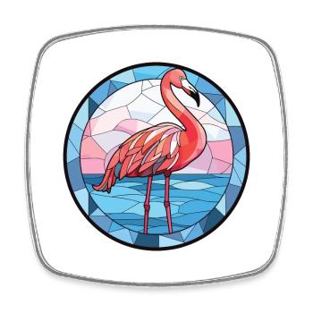 Flamingo Colorful Watercolor Animal Illustration - Square fridge magnet - white - Front