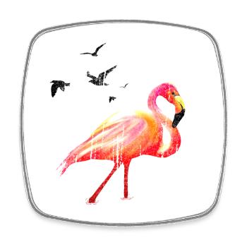 Watercolor Flamingo Summer Art - Viereckiger Kühlschrankmagnet - Weiß - Vorne