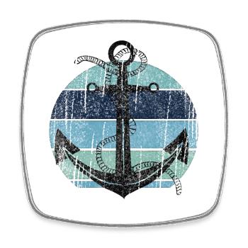 Vintage Anchor Maritime Design - Square fridge magnet - white - Front