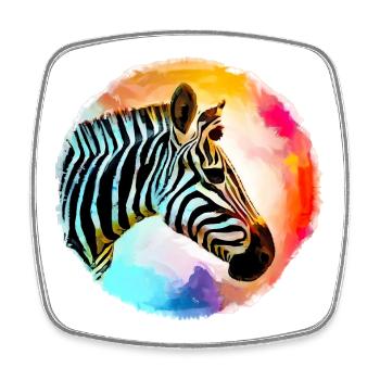 Zebra - Viereckiger Kühlschrankmagnet - Weiß - Vorne