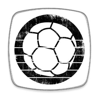 Ballon de handball - Magnet carré - blanc - Devant