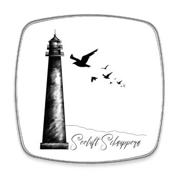 Phare – Inspirer l’air marin - Magnet carré - blanc - Devant