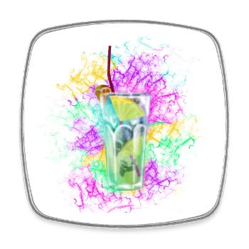 Ambiances colorées de cocktails d’été - Magnet carré - blanc - Devant