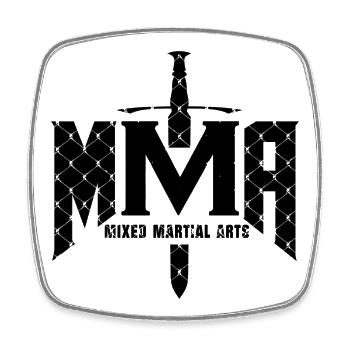 Mixed Martial Arts Cage Gitter Design MMA Fighter - Viereckiger Kühlschrankmagnet - Weiß - Vorne