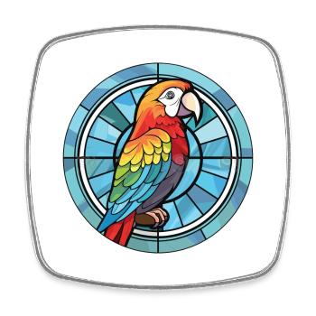 Papagei Buntes Aquarell Tier Haustier Illustration - Viereckiger Kühlschrankmagnet - Weiß - Vorne
