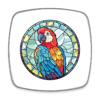 Papagei Buntes Aquarell Tier Haustier Illustration - Viereckiger Kühlschrankmagnet - Weiß - Vorne