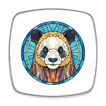 Panda Buntes Aquarell Tier Haustier Illustration - Viereckiger Kühlschrankmagnet - Weiß - Vorne
