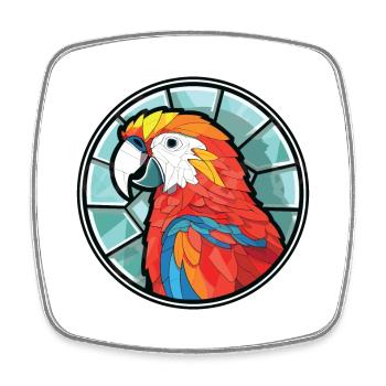 Papagei Buntes Aquarell Tier Haustier Illustration - Viereckiger Kühlschrankmagnet - Weiß - Vorne