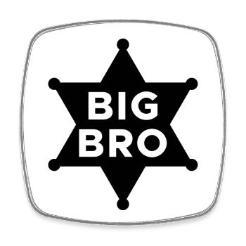 Big Brother Statement Bro Siblings - Square fridge magnet - white - Front
