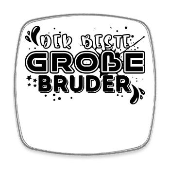 Bruderherz Großer Bruder Statement Geschwister - Viereckiger Kühlschrankmagnet - Weiß - Vorne