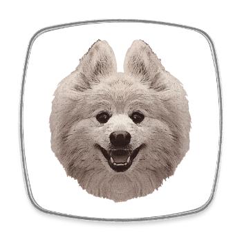 zwergspitz, hundefotos frauen, pomeranian - Viereckiger Kühlschrankmagnet - Weiß - Vorne