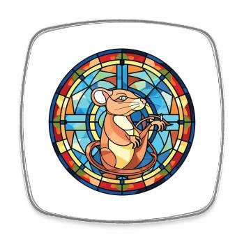 Ratte Buntes Aquarell Tier Haustier Illustration - Viereckiger Kühlschrankmagnet - Weiß - Vorne