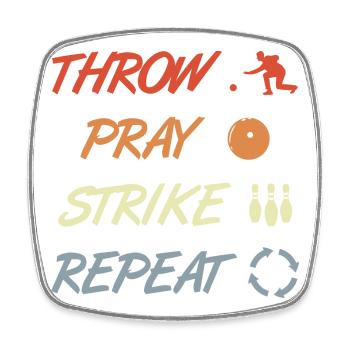 Bowling joke - Square fridge magnet - white - Front