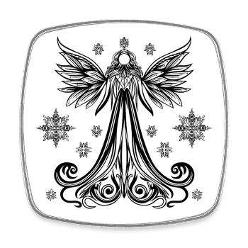 Engel Weihnachten Weihnachtsengel - Viereckiger Kühlschrankmagnet - Weiß - Vorne