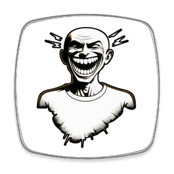 LOL 04 - Viereckiger Kühlschrankmagnet - Weiß - Vorne