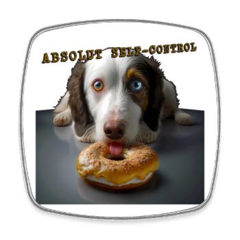 Absolut Selbstkontrollhund 01 - Viereckiger Kühlschrankmagnet - Weiß - Vorne