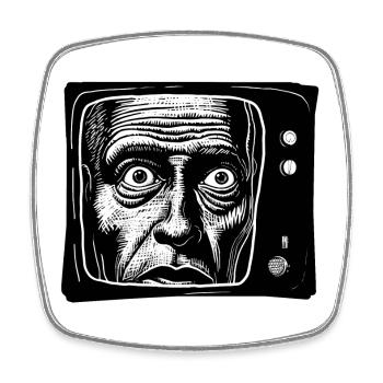 TV 03 - Square fridge magnet - white - Front
