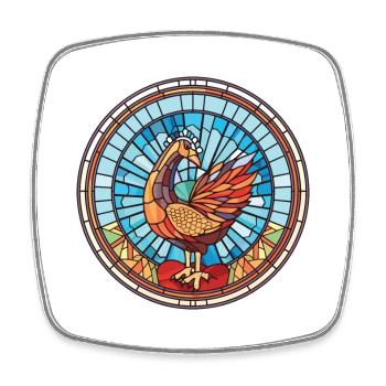 Turkey Pet Colorful Watercolor Animal Illustration - Square fridge magnet - white - Front