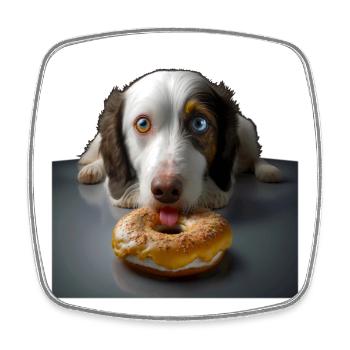 Absolut Self control dog 01 without - Square fridge magnet - white - Front