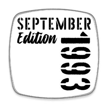 33. Geburtstag September 1993 - 33 Jahre alt - Viereckiger Kühlschrankmagnet - Weiß - Vorne