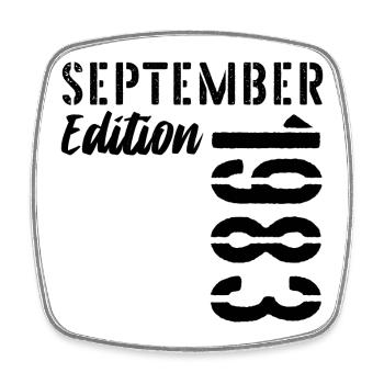 43. Geburtstag September 1983 - 43 Jahre alt - Viereckiger Kühlschrankmagnet - Weiß - Vorne