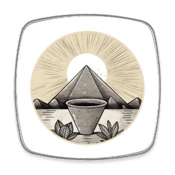 Pyramide 01 - Viereckiger Kühlschrankmagnet - Weiß - Vorne