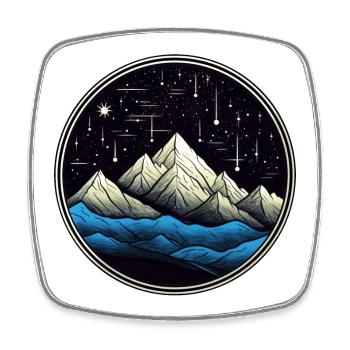Montagne étoilée comète 01 - Magnet carré - blanc - Devant