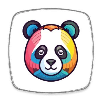 Panda Buntes Aquarell Tier Haustier Illustration - Viereckiger Kühlschrankmagnet - Weiß - Vorne