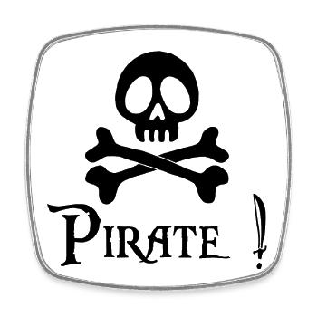 Pirat! (schwarz) - Viereckiger Kühlschrankmagnet - Weiß - Vorne