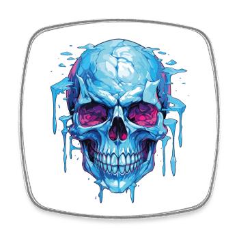 Neon Eis Schädelkunst - Square fridge magnet - white - Front