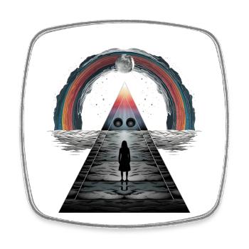 Pyramide arc-en-ciel Clair de lune Tango Dodgy - Magnet carré - blanc - Devant
