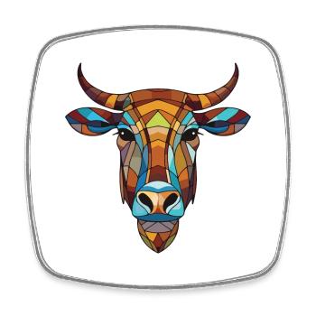 Vache Aquarelle colorée Animal Animal Illustration - Magnet carré - blanc - Devant