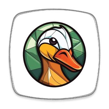 Ente Buntes Aquarell Tier Haustier Illustration - Viereckiger Kühlschrankmagnet - Weiß - Vorne