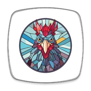 Henne Buntes Aquarell Tier Haustier Illustration - Viereckiger Kühlschrankmagnet - Weiß - Vorne