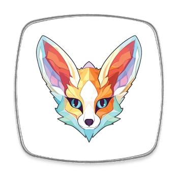 Fennec Fox Aquarelle colorée Illustration d’animaux - Magnet carré - blanc - Devant
