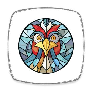 Henne Buntes Aquarell Tier Haustier Illustration - Viereckiger Kühlschrankmagnet - Weiß - Vorne