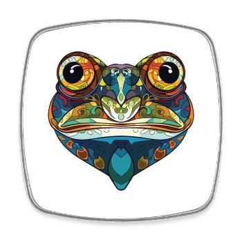 Frog Colorful Watercolor Animal Pet Illustration - Square fridge magnet - white - Front
