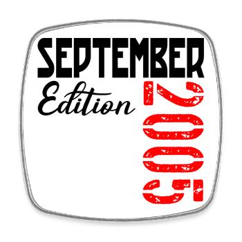 SEPTEMBER 2005 - 21ST BIRTHDAY - Square fridge magnet - white - Front