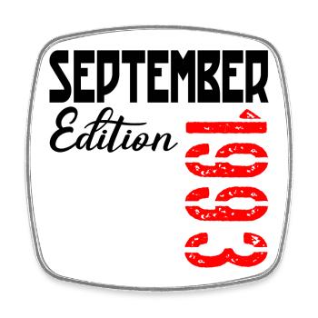 33. Geburtstag September 1993 - 33 Jahre alt - Viereckiger Kühlschrankmagnet - Weiß - Vorne