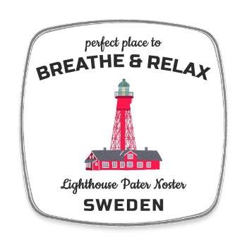 Suède, Pater Noster Lighthouse, Relax - Magnet carré - blanc - Devant