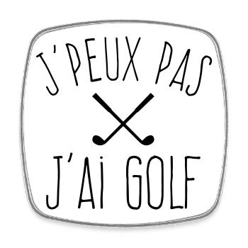 J'peux pas j'ai golf  - Magnet carré - blanc - Devant
